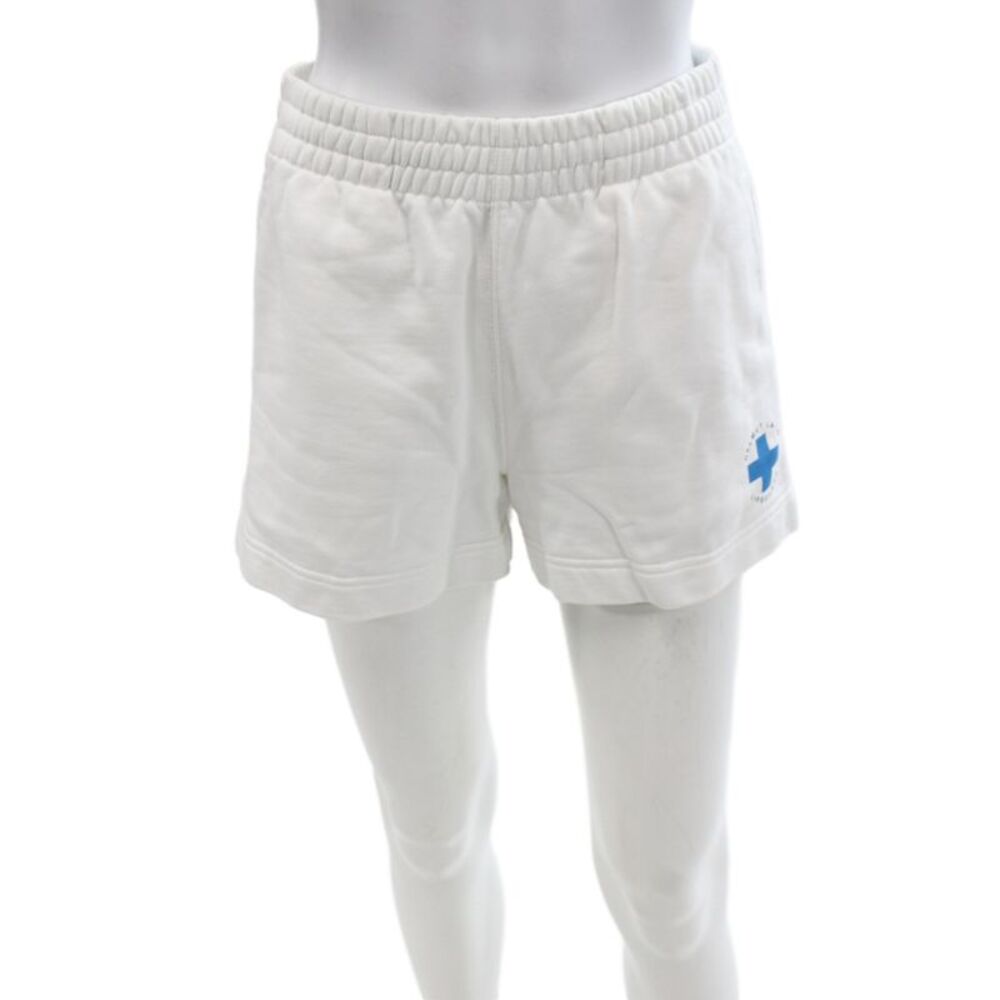 Helmut Lang Women White Sweat Shorts 100% Cotton Pull On Size XS
